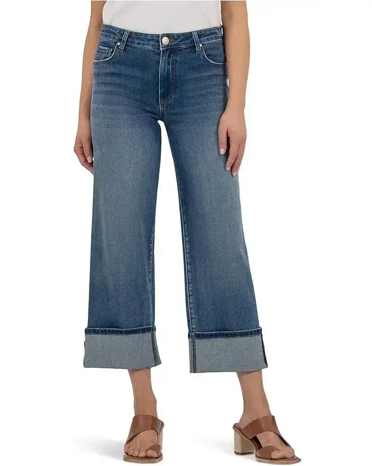Women's KUT from the Kloth Charlotte High Rise Wide Leg Roll Up