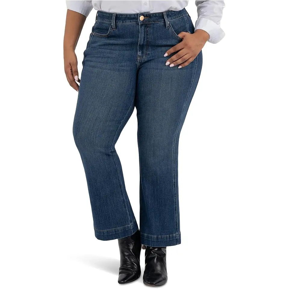 Plus Size Natalie High-rise Bootcut Side Inset-wide Hem