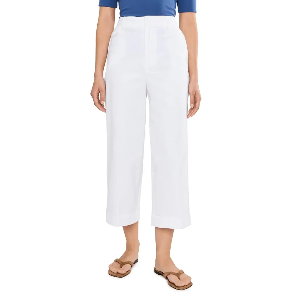 Petite Double-Faced Stretch Cotton Cropped Pants