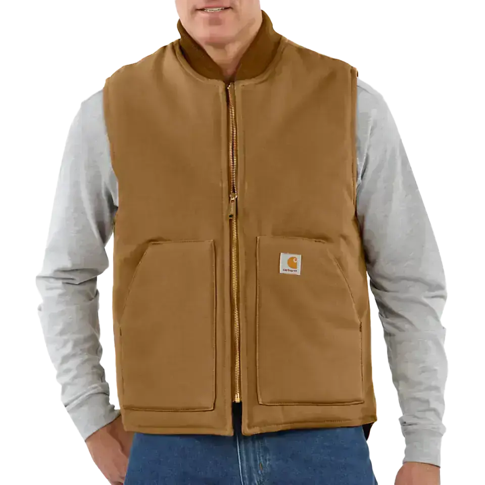 Men's Relaxed Fit Firm Duck Insulated Rib Collar Vest