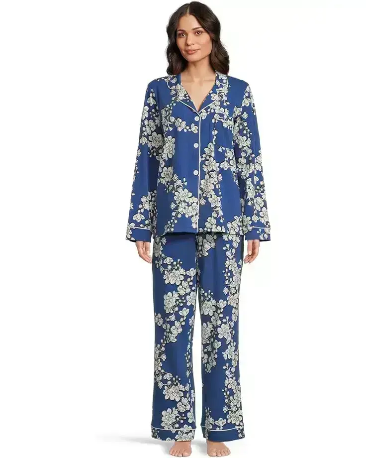 Women's Bedhead PJs Long Sleeve Classic Notch Collar Pajama Set (Cotton Spandex)