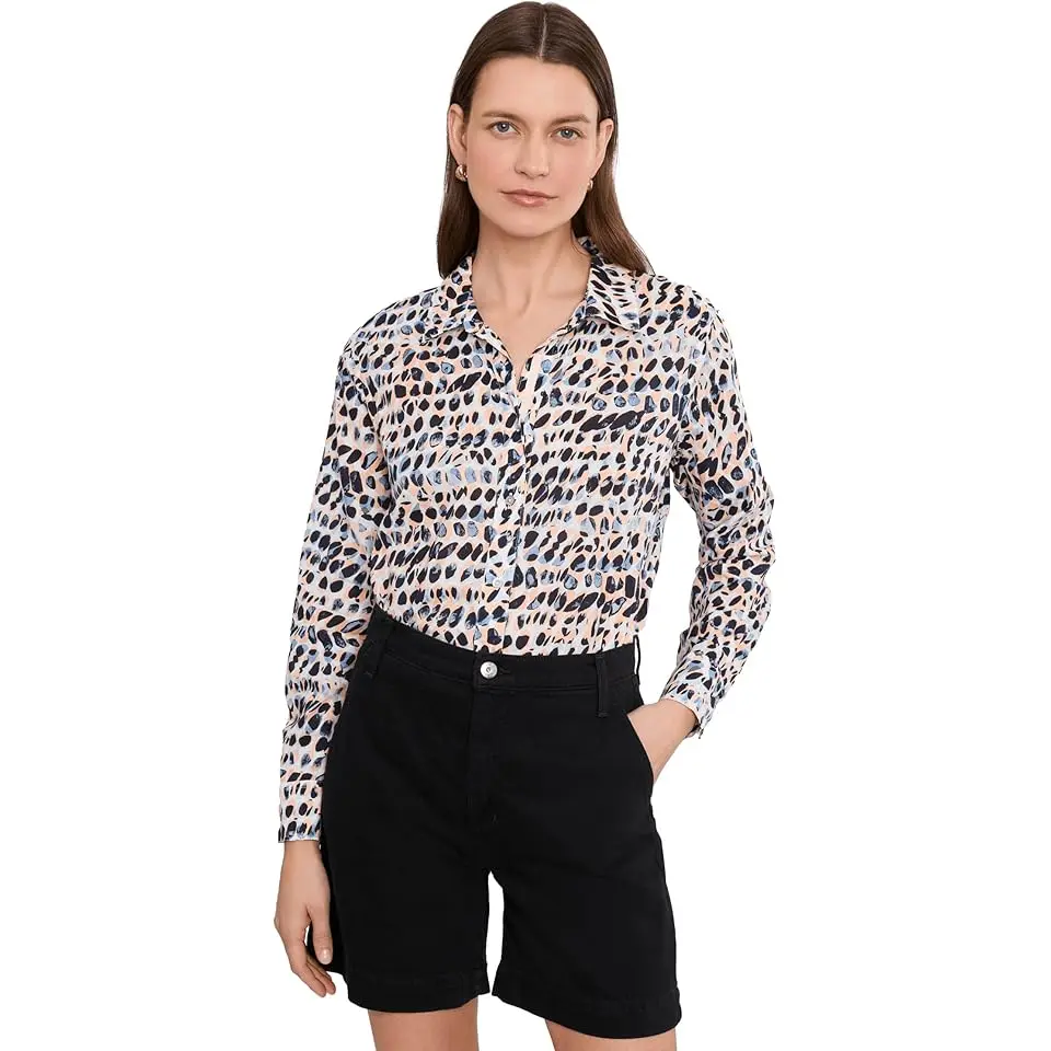 NZ by NIC+ZOE Spotted Core Cotton Shirt
