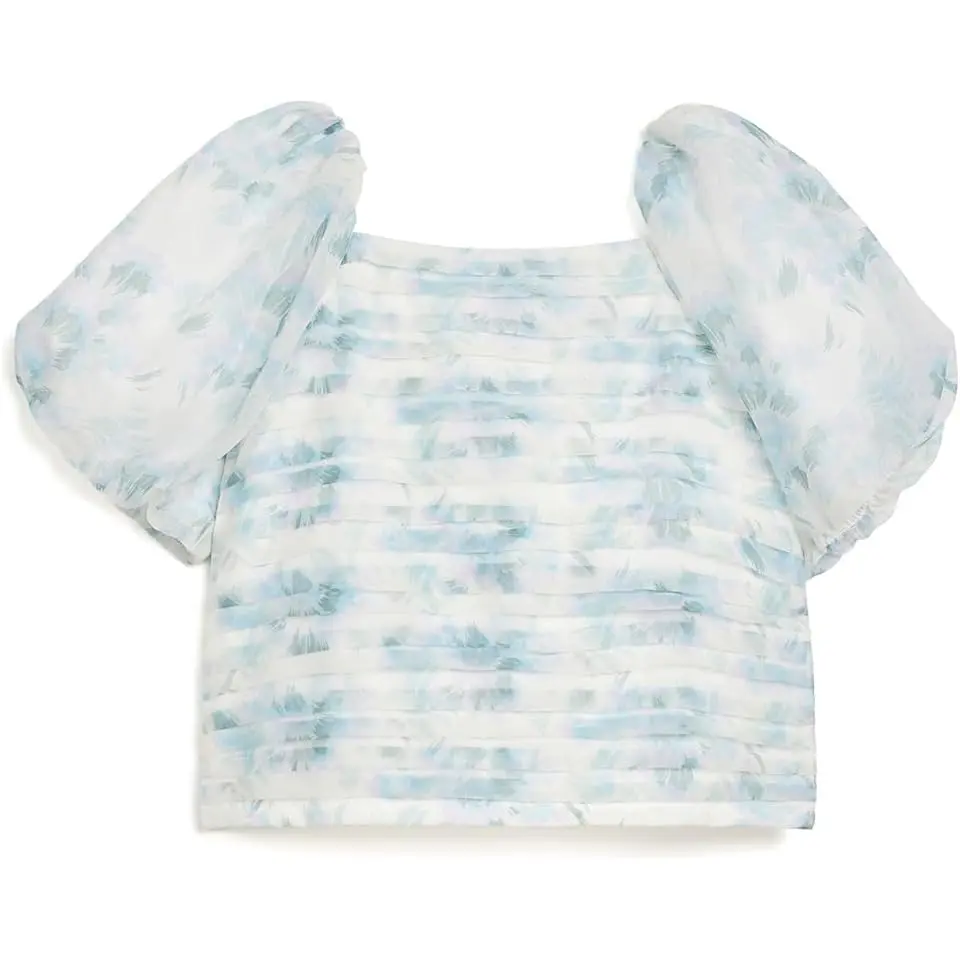 Emerson Organza Puff Sleeve Top (Big Kids)