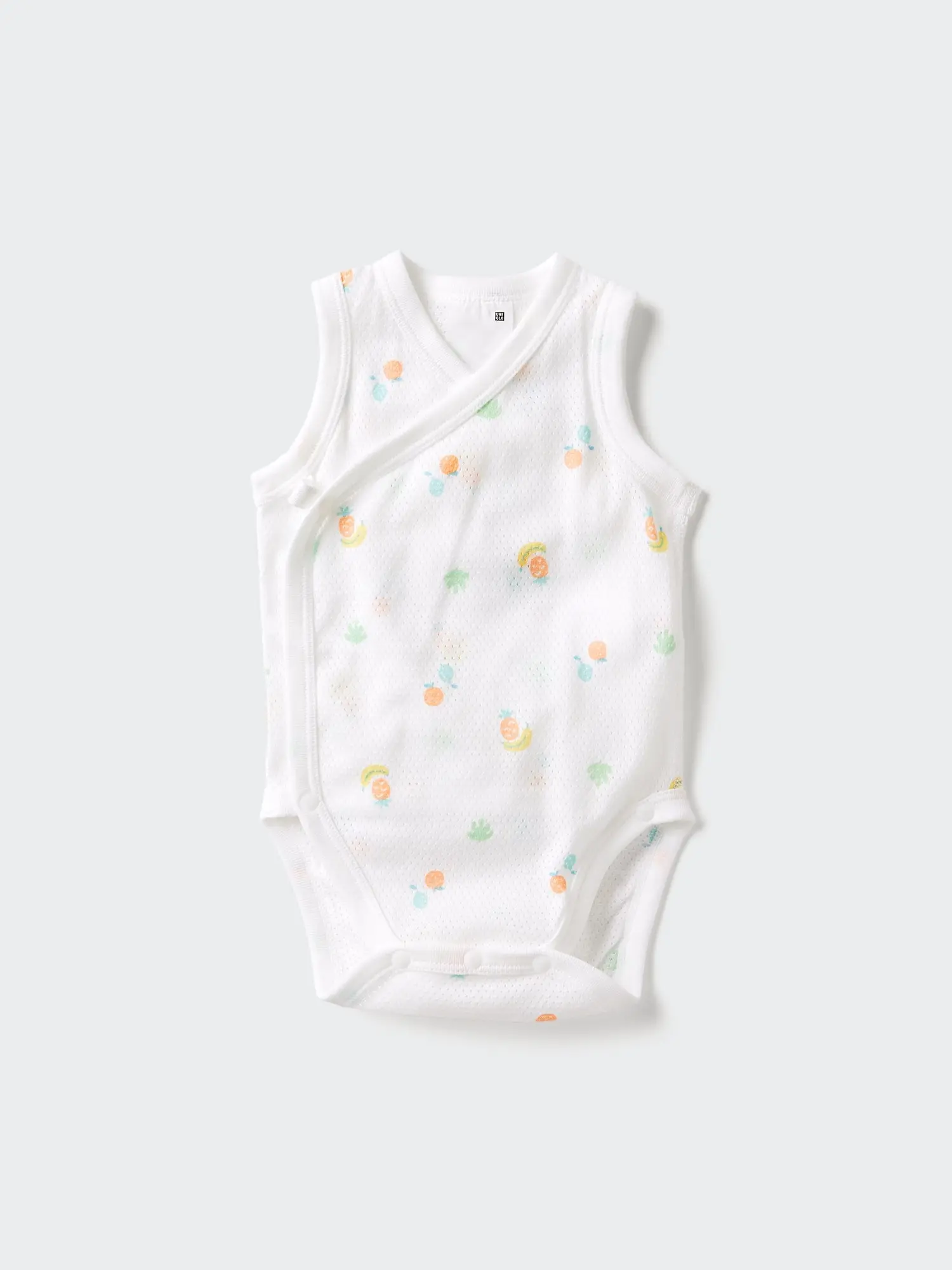 Baby Sleeveless Cotton Mesh Bodysuits | Open Front | Printed