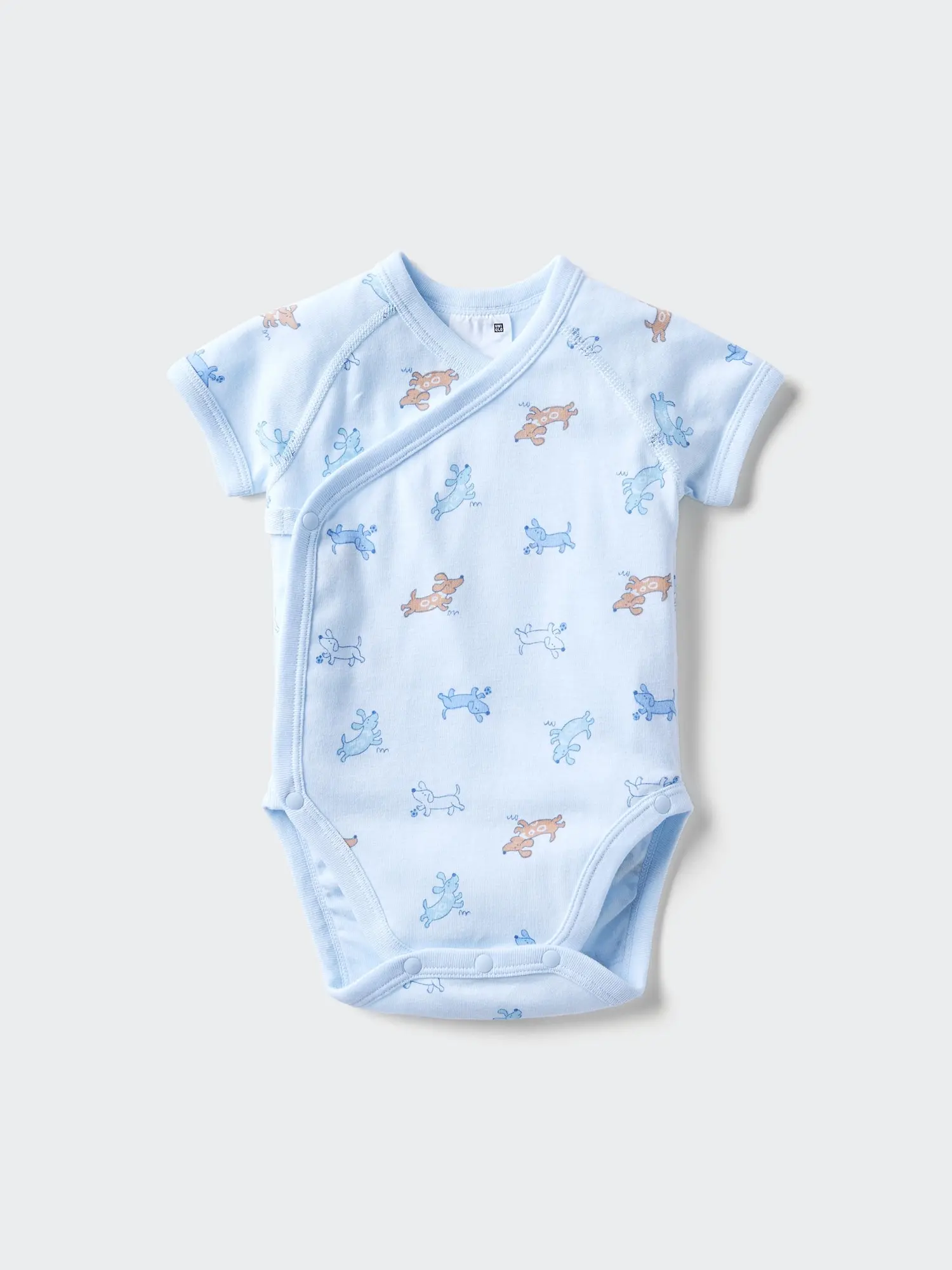 Baby Short Sleeve Bodysuit | Open Front | Printed