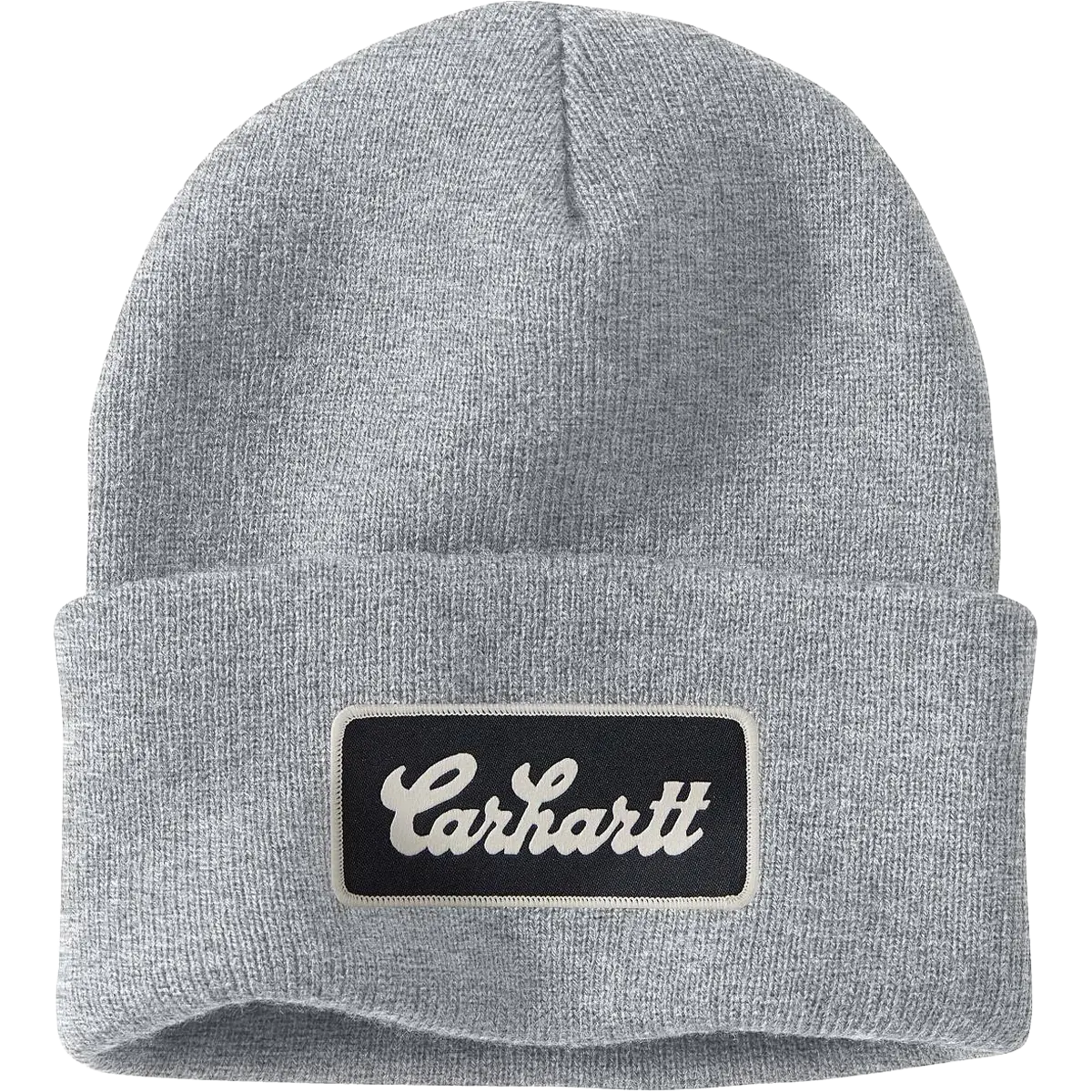 Knit Cuffed Script Patch Beanie