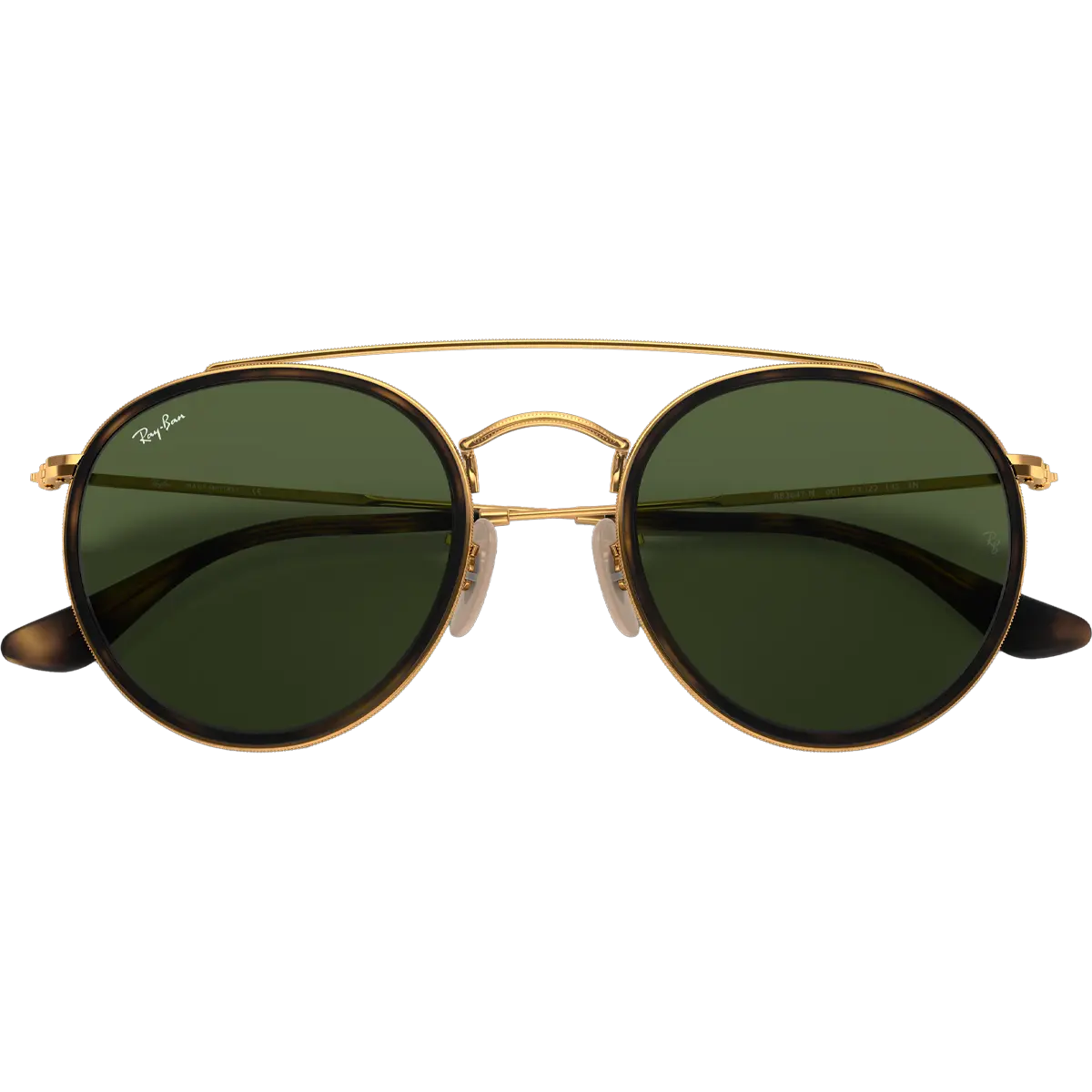 Round Double Bridge - Polished Gold/G-15 Green