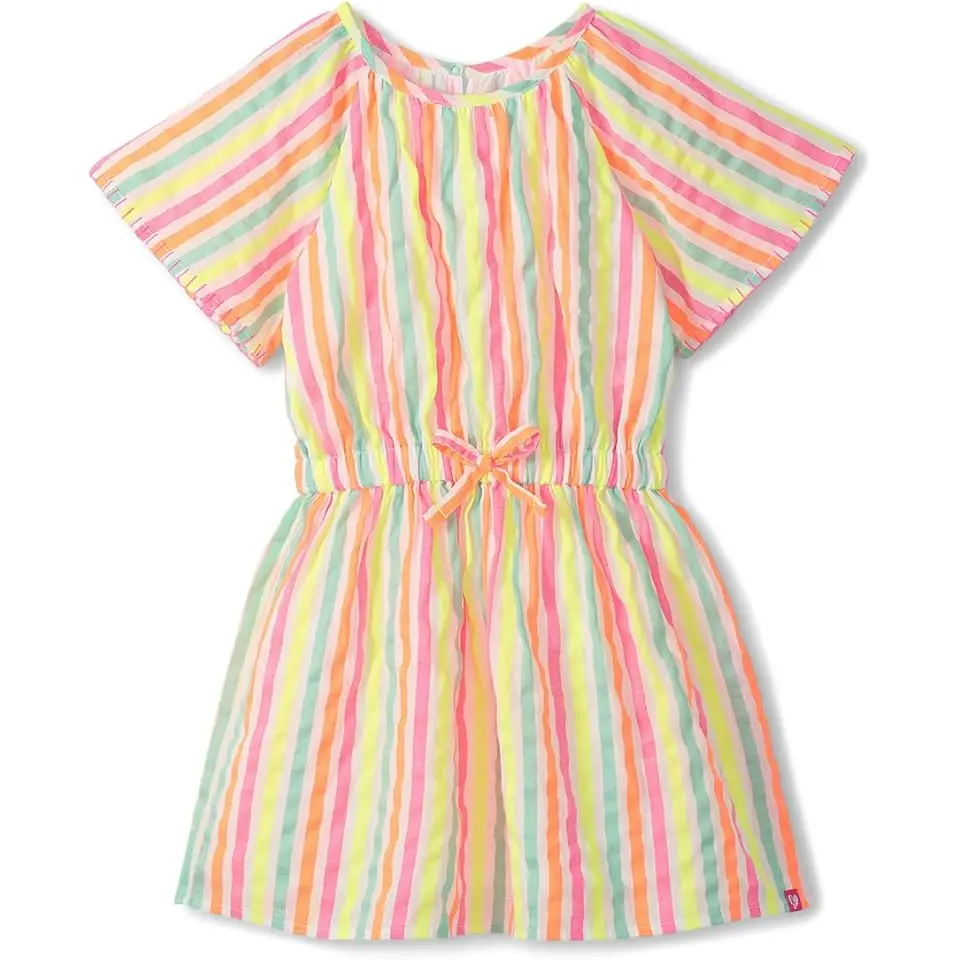 Neon Summer Stripes Woven Play Dress (Toddler/Little Kid/Big Kid)
