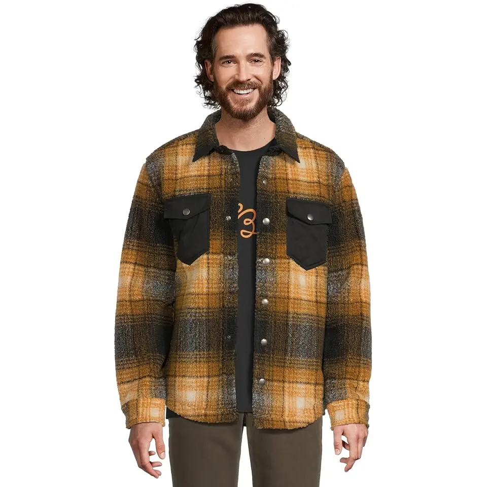 Signature Mixed Media Fleece Jacket Plaid