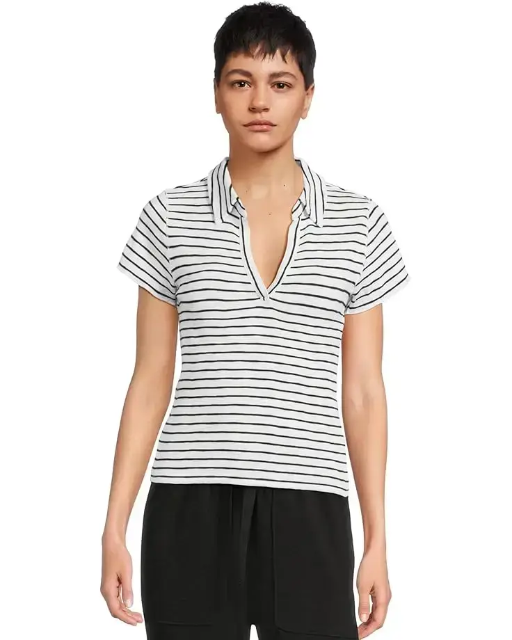 Women's Lilla P Striped Polo Tee