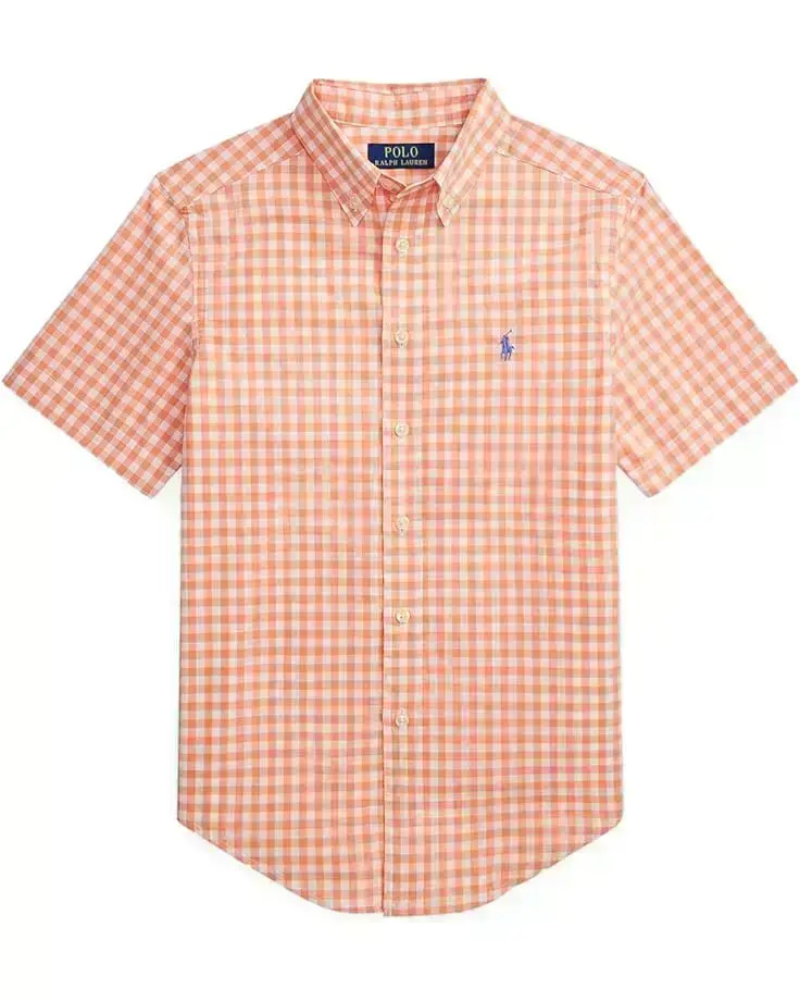Polo Ralph Lauren Kids Gingham Cotton Poplin Short-Sleeve Shirt (Big Kid)