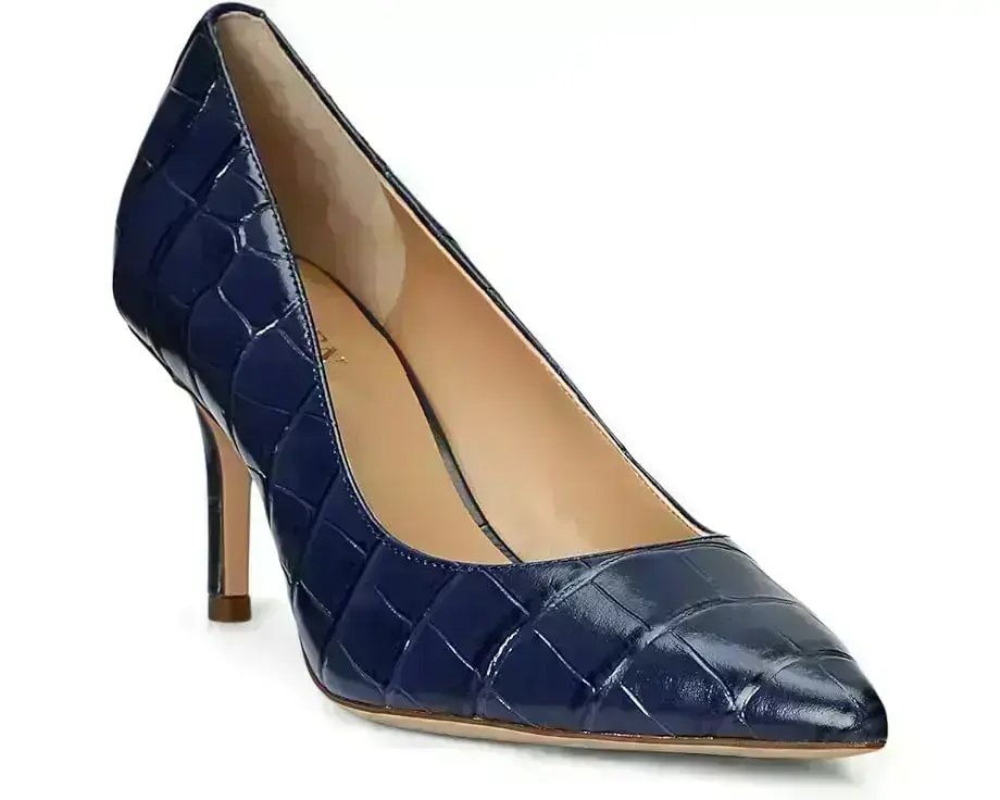 Women's Lauren Ralph Lauren Lanette Crocodile Embossed Leather Pumps