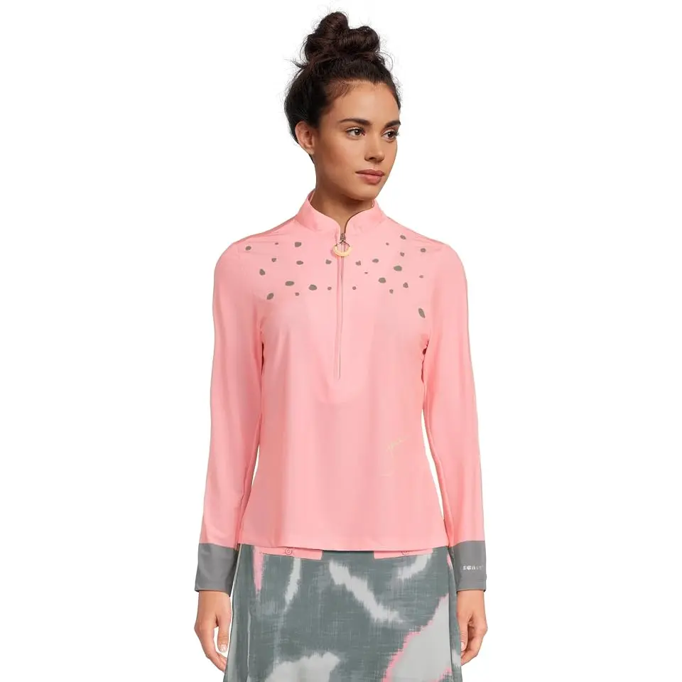 Raindrops Print Long Sleeve Sunsense Top
