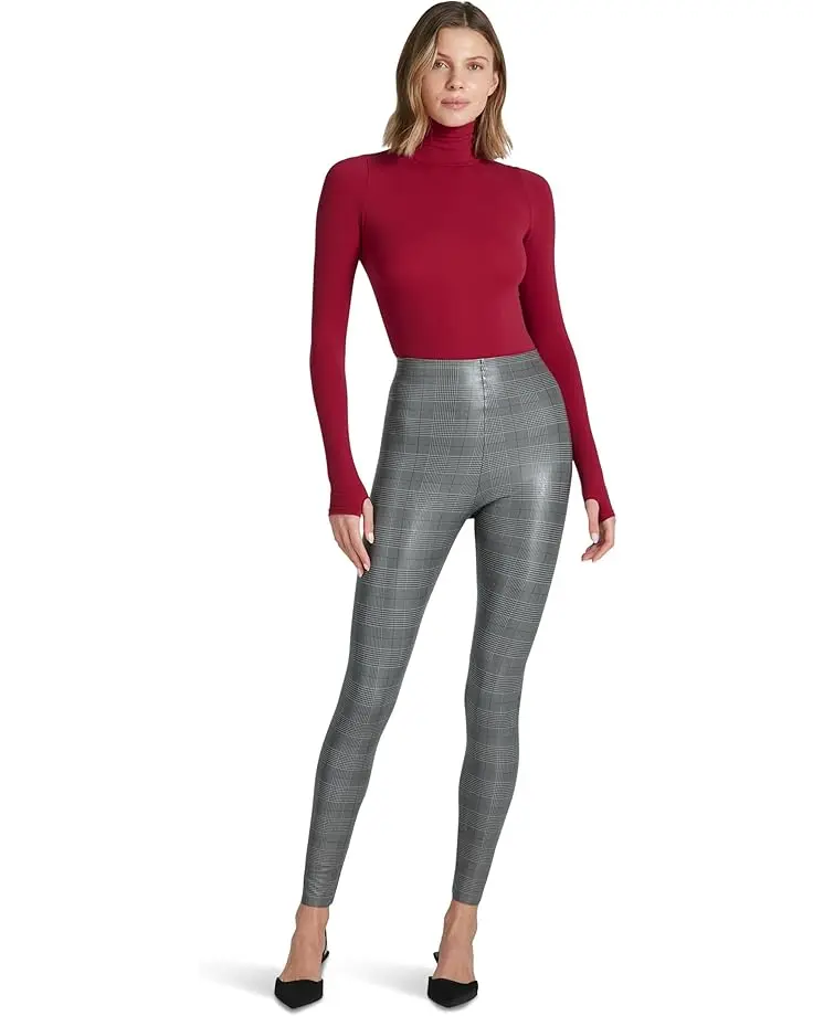 Women's Commando Faux Leather Plaid Legging