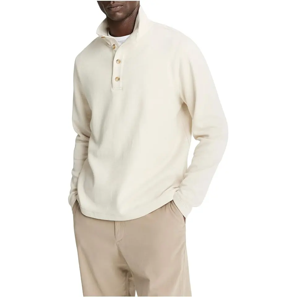 Button Mock Neck Long Sleeve