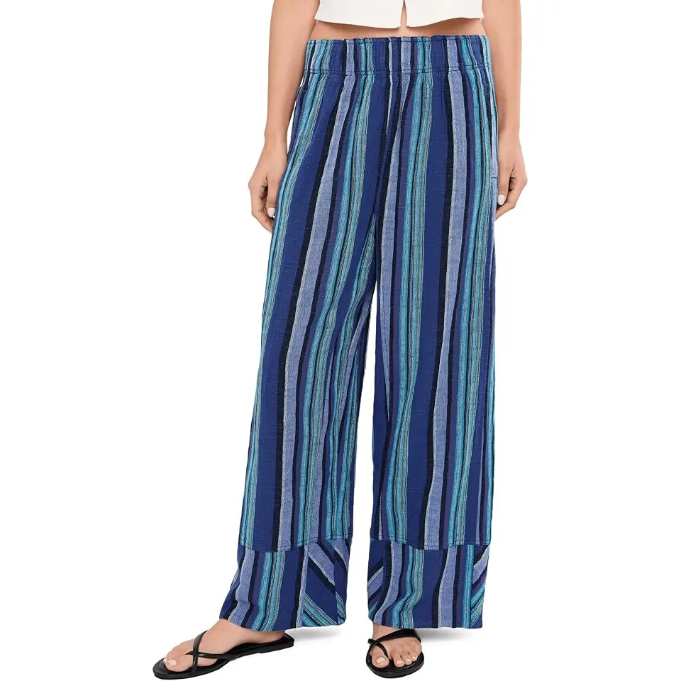Day's End Linen Striped Pull-On Pants