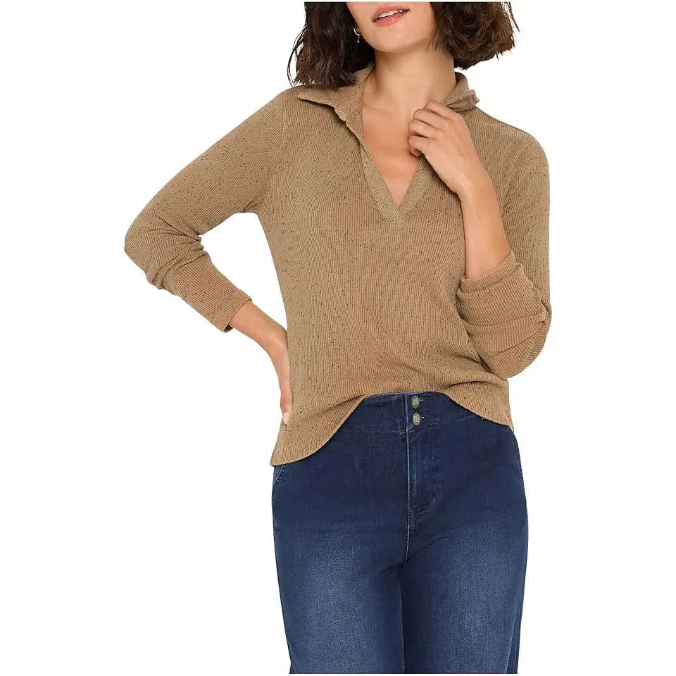 Rib Long Sleeve Polo